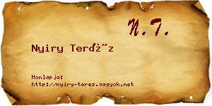 Nyiry Teréz névjegykártya
